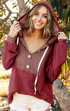 Load image into Gallery viewer, Popcorn Waffle Knit Button Down Hoodie
