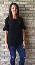 Load image into Gallery viewer, Swiss Dot Top with Ruffles Short Sleeves
