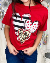 Load image into Gallery viewer, Red Hearts Valentine T-shirt
