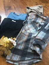 Load image into Gallery viewer, Plaid Hooded Shacket
