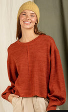 Load image into Gallery viewer, Balloon Sleeve Solid Knit Top
