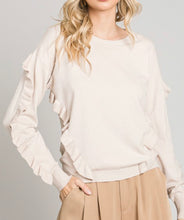 Load image into Gallery viewer, Soft Gauge Pullover with Ruffle
